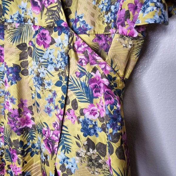 Hutch XS  Wrap Dress Val Pietrina Maxi Floral Flutter Sleeve Fairy Formal Event - Picture 4 of 11